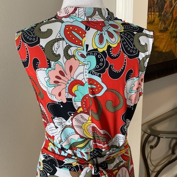 New York & Company Floral Sleeveless Maxi Dress Red and Multicolor size S - Picture 6 of 12